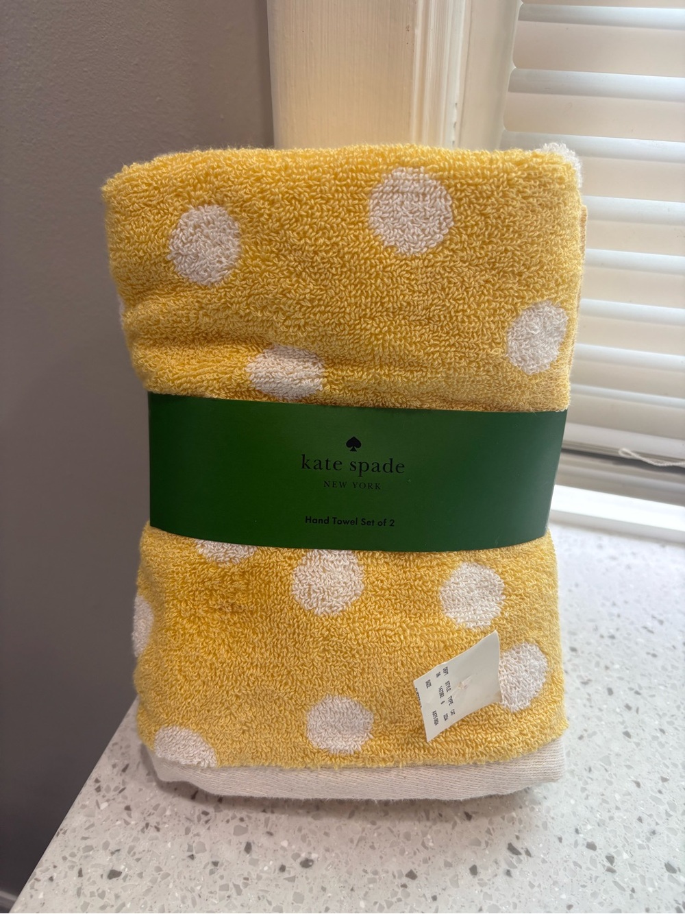 NEW kate spade Yellow Polka Dot Kids Hand Towel - Set of 2